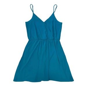 F21 Blue Surplice Dress